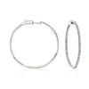Ross-simons Diamond Inside-outside Hoop Earrings In Sterling Silver In Silver