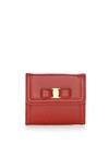 Ferragamo French Continental Vara Bow Leather Wallet In Lipstick