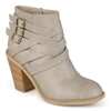 Journee Collection Collection Women's Wide Width Strap Bootie In White
