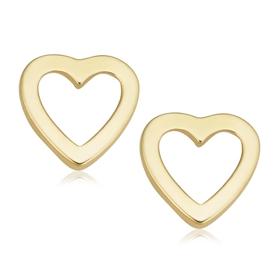Fremada Minimalist 14k Yellow Gold Small Heart Stud Conch Cartilage Earrings