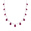 Ross-simons Ruby And Cultured Pearl Drop Necklace In Sterling Silver In White