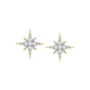 Rs Pure Ross-simons Diamond Star Stud Earrings In 14kt Yellow Gold In White