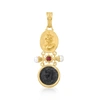 Ross-simons Italian Tagliamonte Black Onyx And . Ruby Cameo Pendant With Cultured Pearls In 18kt Gold Over Sterl In Black