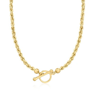 Ross-simons 18kt Gold Over Sterling Rope Chain Toggle Necklace