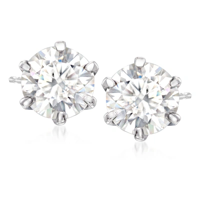 Ross-simons Moissanite Stud Earrings In Sterling Silver