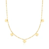 Rs Pure Ross-simons Italian 14kt Yellow Gold Heart Charm Paper Clip Link Necklace In White