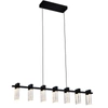 Vonn Lighting Sorrento Vac3137bl 40" Integrated Led Linear Chandelier Lighting Fixture In Black With 7 Shades