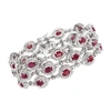 ROSS-SIMONS 14.00- RUBY 3-ROW BRACELET WITH DIAMOND ACCENT IN STERLING SILVER