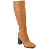 Journee Collection Karima Vegan Leather Tall Boot In Cognac