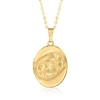 CANARIA FINE JEWELRY CANARIA 10KT YELLOW GOLD FLORAL OVAL LOCKET NECKLACE