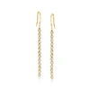 Ross-simons Diamond Linear Drop Earrings In 14kt Yellow Gold In Silver
