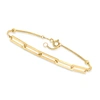 CANARIA FINE JEWELRY CANARIA 10KT YELLOW GOLD PAPER CLIP LINK CHAIN AND BEAD STATION BRACELET