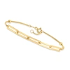 Canaria Fine Jewelry Canaria 10kt Yellow Gold Paper Clip Link Chain And Bead Station Bracelet In White