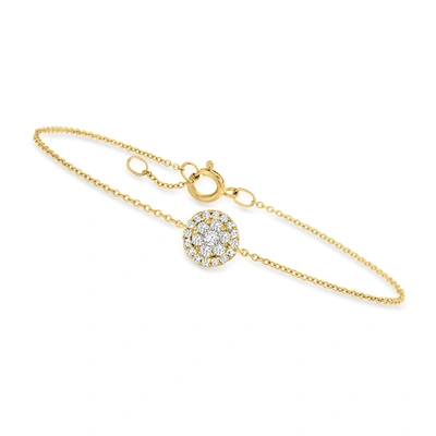Canaria Fine Jewelry Canaria Pave Diamond Circle Bracelet In 10kt Yellow Gold In Silver