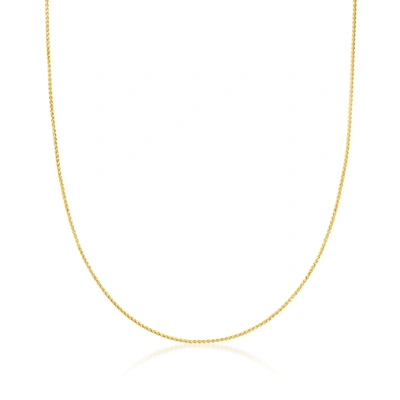 Ross-simons 0.6mm 14kt Yellow Gold Wheat Chain Necklace In White