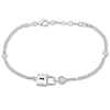 Mimi & Max Lock And Key Charm Bracelet On 2mm Curb Link Chain In Sterling Silver - 6.5+1 In. In Silver