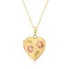 CANARIA FINE JEWELRY CANARIA 10KT YELLOW GOLD FLORAL HEART LOCKET NECKLACE
