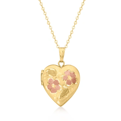 Canaria Fine Jewelry Canaria 10kt Yellow Gold Floral Heart Locket Necklace