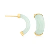 CANARIA FINE JEWELRY CANARIA JADE C-HOOP EARRINGS IN 10KT YELLOW GOLD