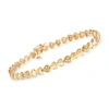 Ross-simons Pave Diamond Heart Bracelet In 18kt Gold Over Sterling In Gold