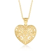 CANARIA FINE JEWELRY CANARIA 10KT YELLOW GOLD FILIGREE HEART PENDANT NECKLACE