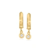 Rs Pure By Ross-simons Diamond Hoop Drop Earrings In 14kt Yellow Gold In Gold