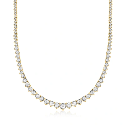 Ross-simons Diamond Graduated Tennis Necklace In 18kt Gold Over Sterling In White