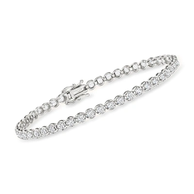 Ross-simons Diamond Tennis Bracelet In 14kt Yellow Gold In Silver
