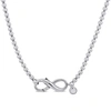 Mimi & Max Infinity Clasp Bead Link Necklace In Sterling Silver - 18 In. In Silver