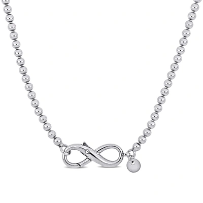 Mimi & Max Infinity Clasp Bead Link Necklace In Sterling Silver - 18 In.