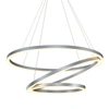 VONN LIGHTING TANIA TRIO 32" LED CHANDELIER, ADJUSTABLE HANGING LIGHT, MODERN CIRCULAR CHANDELIER LIGHTING IN SILV