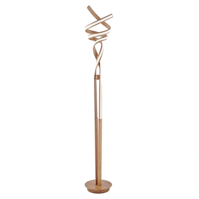 Finesse Decor Munich Led Wood 63" Floor Lamp In Brown