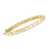 Ross-simons Mother-of-pearl Bangle Bracelet In 18kt Gold Over Sterling In White