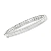 Ross-simons Diamond Clover Bangle Bracelet In Sterling Silver In Multi