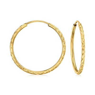 Ross-simons 14kt Yellow Gold Diamond-cut And Polished Endless Hoop Earrings
