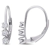 Mimi & Max 1/4ct Tdw 3 Stone Diamond Leverback Earrings In Sterling Silver In Silver