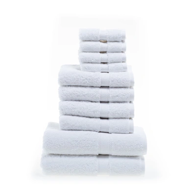 Superior Egyptian Cotton Solid  10-piece Towel Set In Red