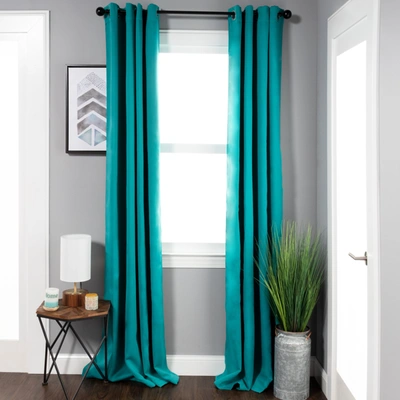Superior Thermal Insulated Solid Blackout Curtain Panel Set With Grommet Topper
