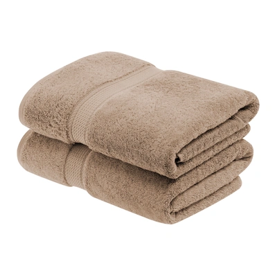 Superior Solid Egyptian Cotton  2-piece Bath Towel Set In Red