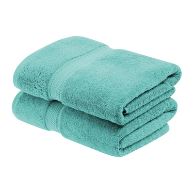 Superior Solid Egyptian Cotton 2-piece Bath Towel Set In Blue