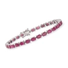 Ross-simons Ruby Tennis Bracelet In Sterling Silver In Silver