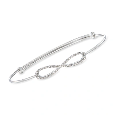 Ross-simons Diamond Accent Infinity Symbol Bangle Bracelet In Sterling Silver