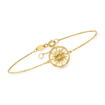 Rs Pure Ross-simons 14kt Yellow Gold Sun Circle Bracelet