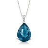 Ross-simons London Blue Topaz Pendant Necklace With Diamond Accents In Sterling Silver In Blue