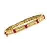 Ross-simons Ruby And . Diamond Bangle Bracelet In 18kt Gold Over Sterling In Beige