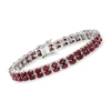 Ross-simons Ruby Double-row Bracelet In Sterling Silver In Red