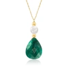 Ross-simons Emerald And Cultured Pearl Necklace In 14kt Yellow Gold In Green