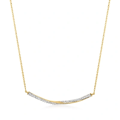 Canaria Fine Jewelry Canaria Diamond Twisted Bar Necklace In 10kt Yellow Gold In Silver