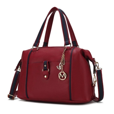 Mkf Collection By Mia K Opal Vegan Leather Medium Weekender Handbag For Women In Red
