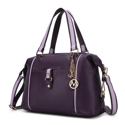 Mkf Collection By Mia K Opal Vegan Leather Medium Weekender Handbag For Women In Purple